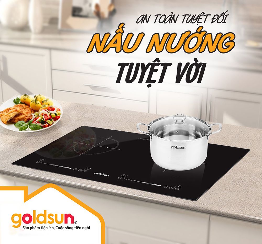 Bếp điện từ đôi Goldsun GDI7400 - Hàng chính hãng