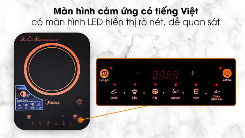 Bếp từ đơn Midea MI-T2121DB - Hàng chính hãng