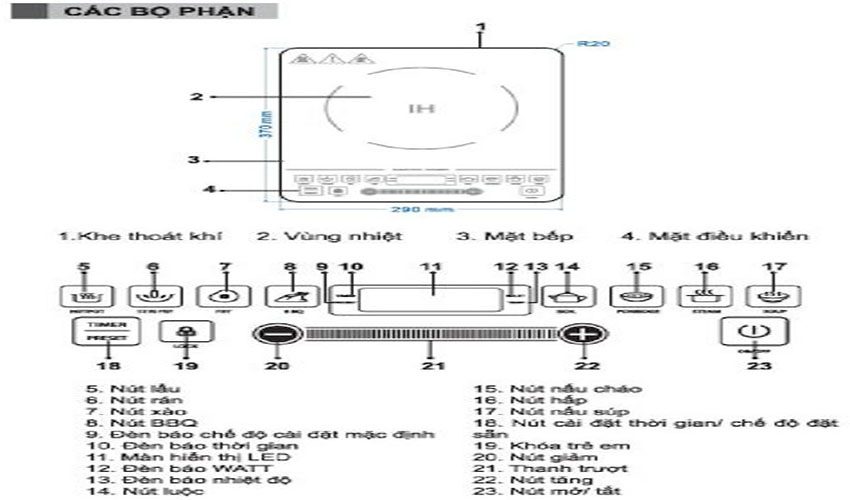 Bếp từ đơn Saiko IH-2019 - Hàng chính hãng