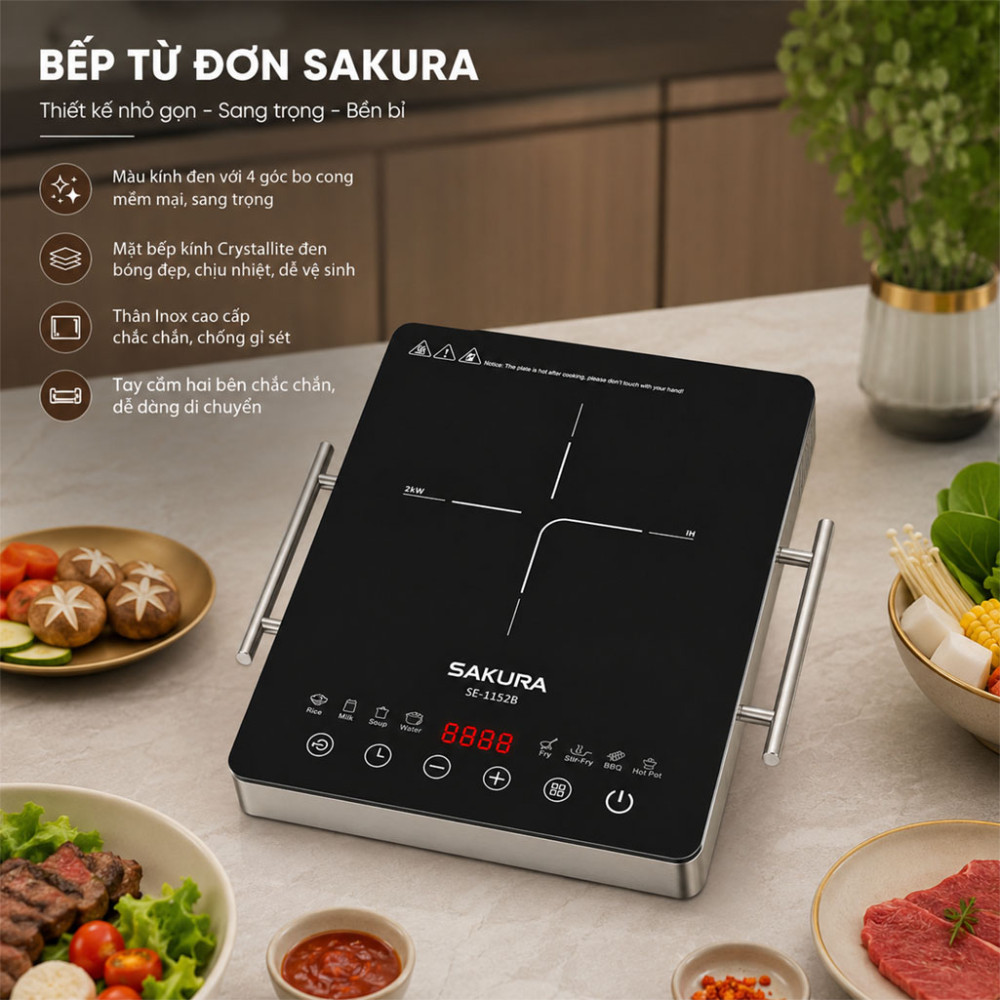 Bếp từ đơn Sakura SE-1152B - Hàng chính hãng