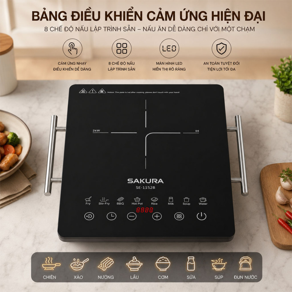 Bếp từ đơn Sakura SE-1152B - Hàng chính hãng