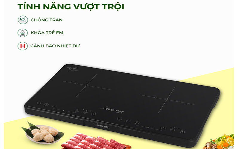 Bếp từ dương đôi Dreamer DKA-DIC135B - Hàng chính hãng
