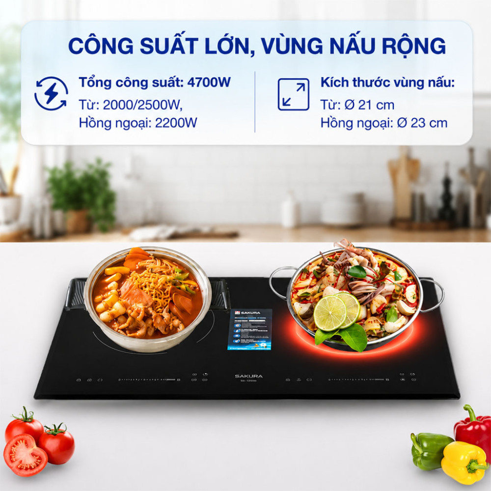 Bếp từ hồng ngoại âm Sakura SE-3260B - Hàng chính hãng