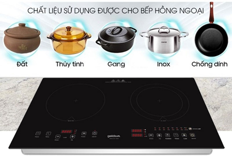 Bếp từ kết hợp hồng ngoại Goldsun BC1102MT - Hàng chính hãng