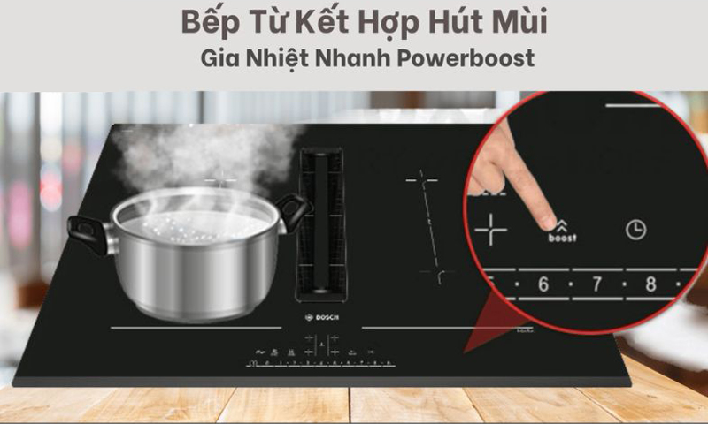 Bếp từ kết hợp hút mùi Bosch HMH.PVQ731F15E - Hàng chính hãng