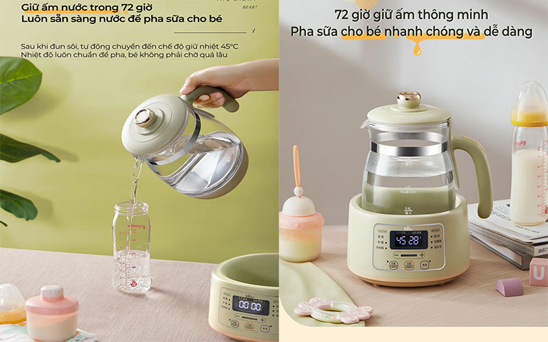 Bình đun nước đa năng và giữ ấm Bear TNQ-D12W7 - Hàng chính hãng