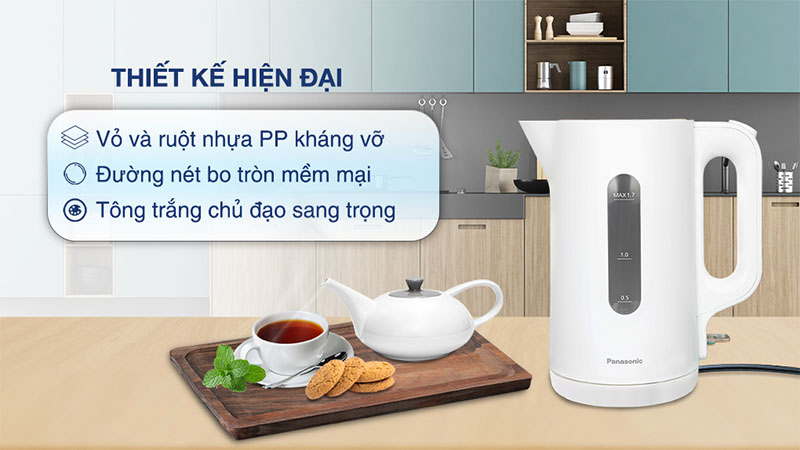 Bình đun nước siêu tốc Panasonic NC-K101WRA - Hàng chính hãng