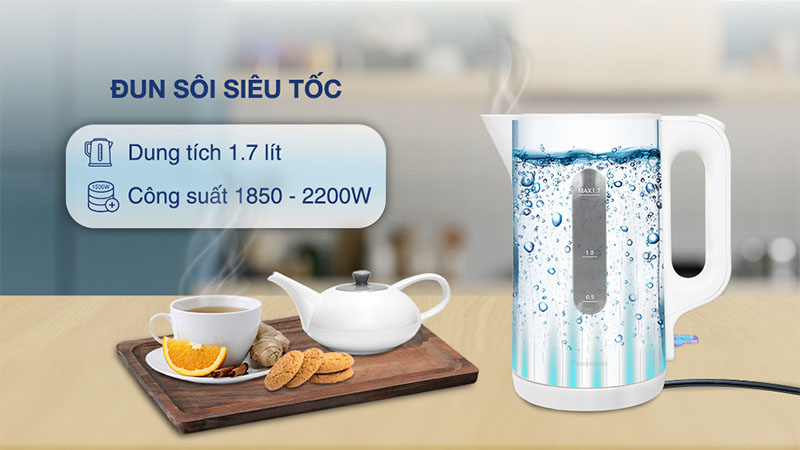 Bình đun nước siêu tốc Panasonic NC-K101WRA - Hàng chính hãng