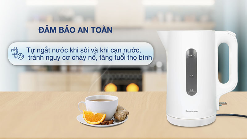 Bình đun nước siêu tốc Panasonic NC-K101WRA - Hàng chính hãng