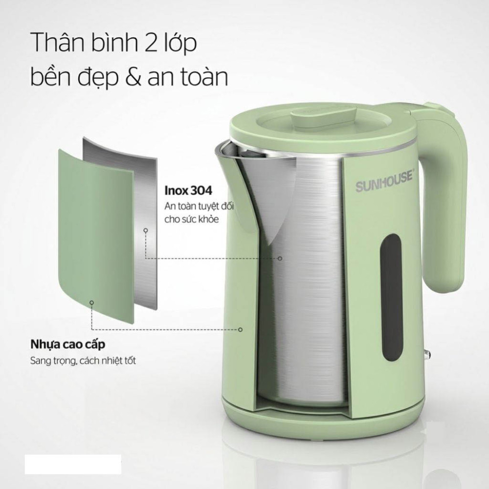Bình đun siêu tốc Sunhouse 1.8 lít SHD1353 - Hàng chính hãng