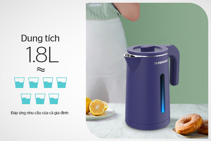 Bình đun siêu tốc Sunhouse 1.8 lít SHD1355 - Hàng chính hãng