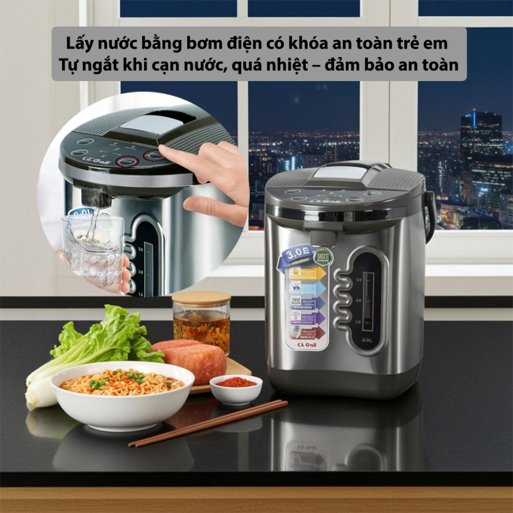 Bình thủy điện Gali GL-5030G - Hàng chính hãng