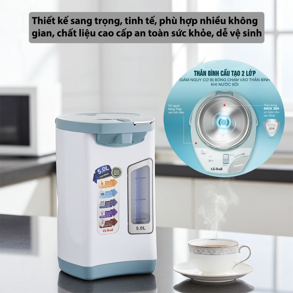 Bình thủy điện Gali GL-5050A - Hàng chính hãng