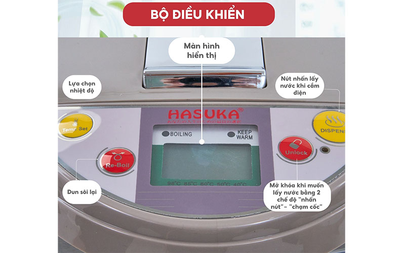 Bình thủy điện Hasuka HSK-5399 - Hàng chính hãng