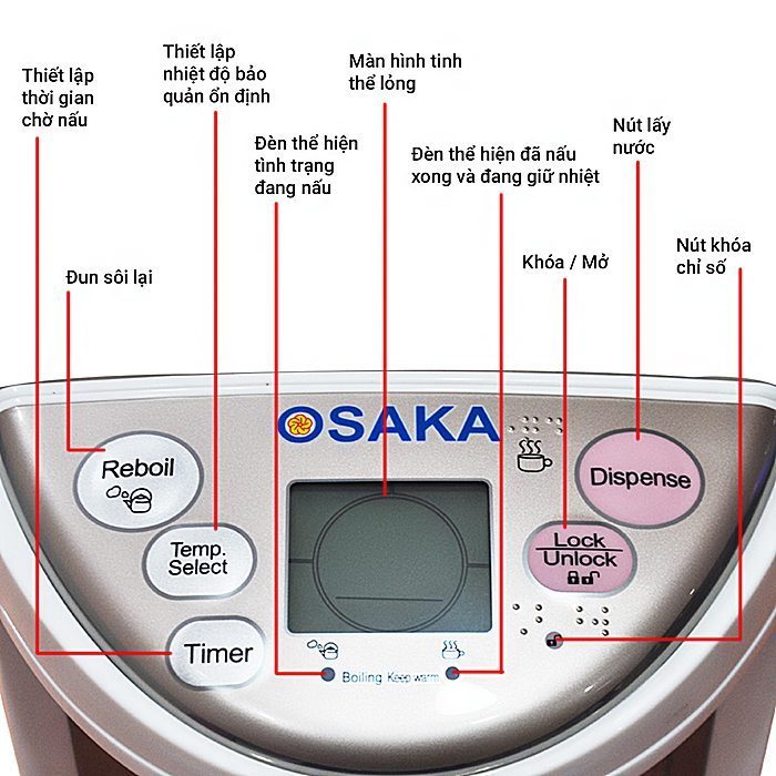 Bình thủy điện Osaka APE-406-P - Hàng chính hãng