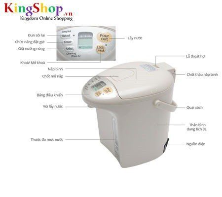 Bình thủy điện Panasonic PABT-NC-BH30PCSY - Dung tích 3.0L  - Hàng chính hãng