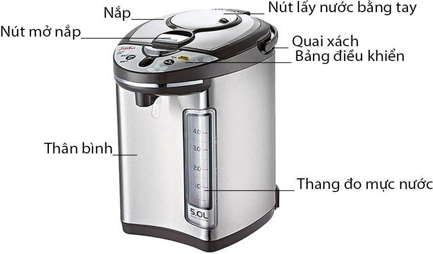Bình thủy điện Saiko AP-500S - Hàng chính hãng