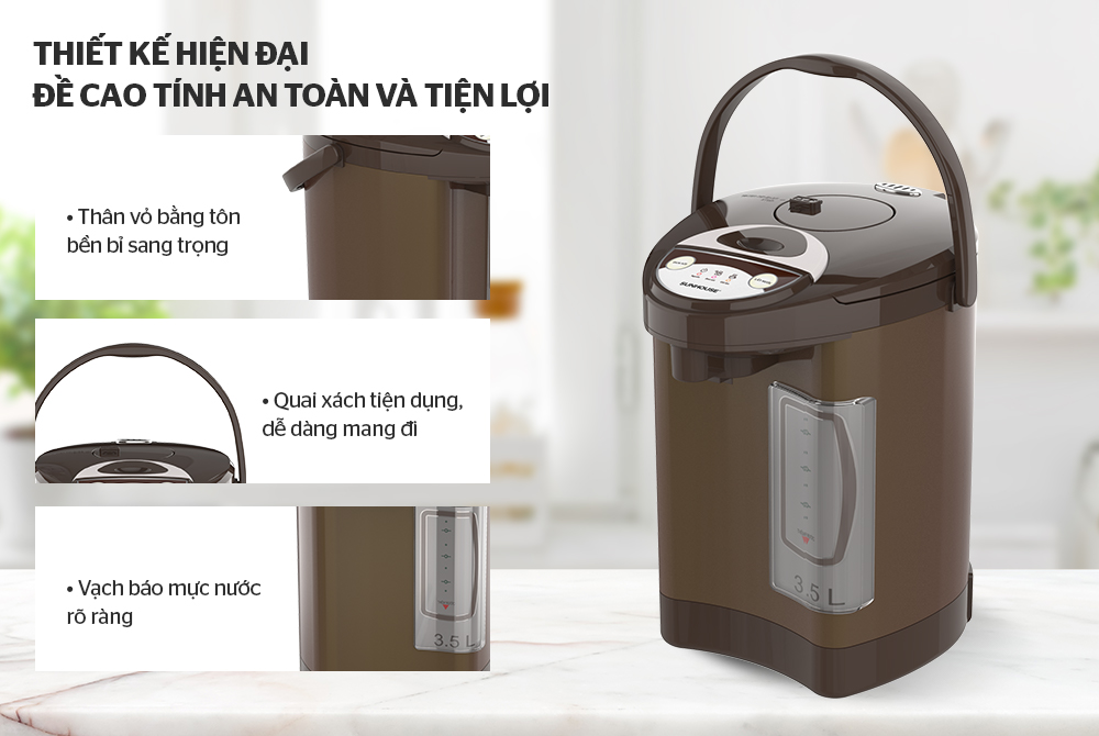 Bình thủy điện Sunhouse SHD1535C 3.5 lít - Hàng chính hãng