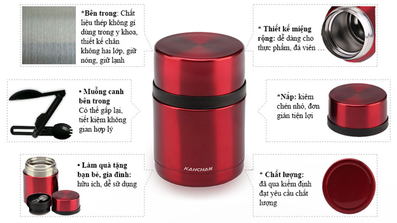 Bình ủ nấu thức ăn không điện Kahchan XFJ5-50 - Hàng chính hãng
