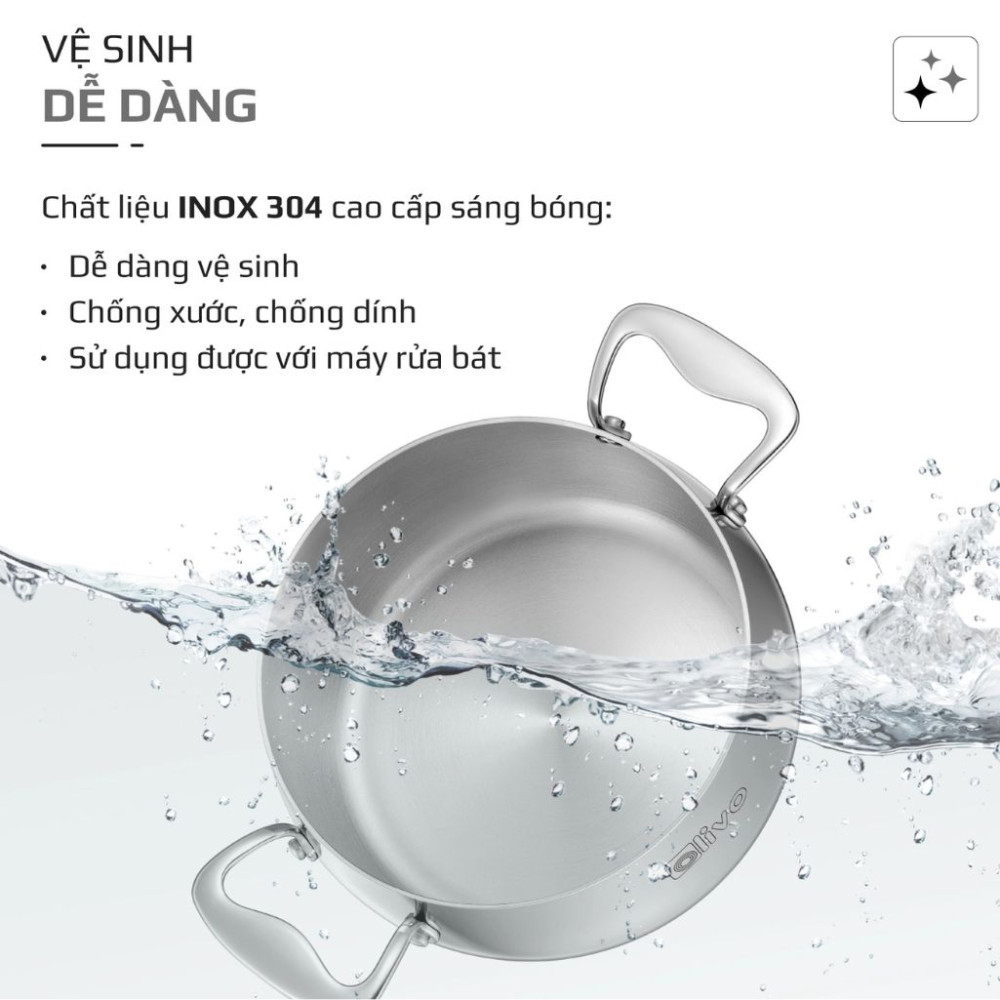 Bộ 3 nồi inox Olivo STEVE CS - Hàng chính hãng