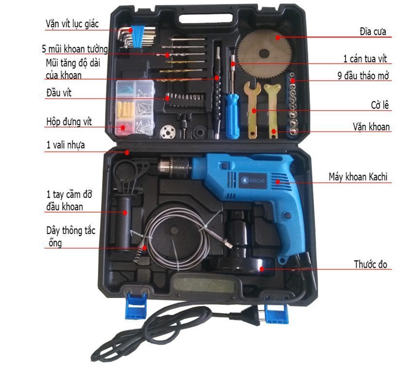 Bộ khoan đa năng có cưa đĩa mài Kachi K-19  - Hàng chính hãng