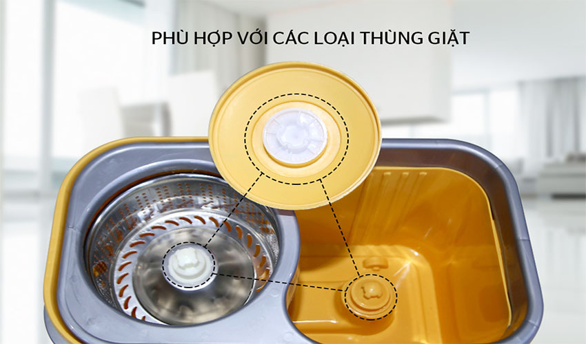 Bộ lau nhà xoay 360 độ Sunhouse KS-CL350PO - Hàng chính hãng
