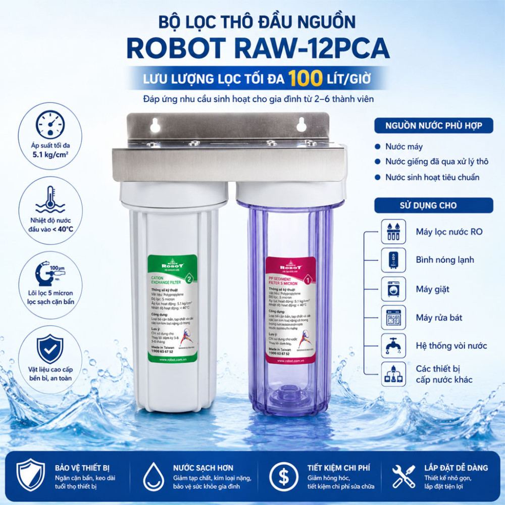 Bộ lọc thô đầu nguồn ROBOT RAW-12PCA - Hàng chính hãng
