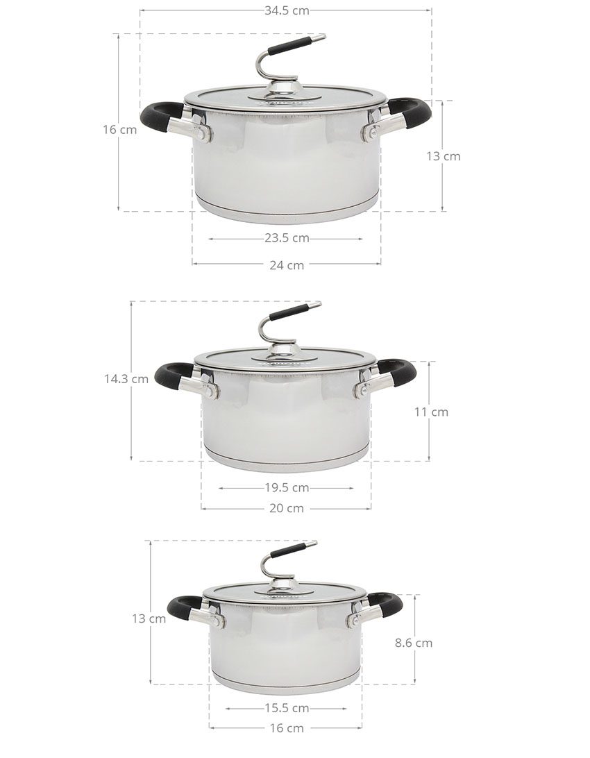  Bộ nồi 3 đáy Sunhouse SH891 - Hàng chính hãng