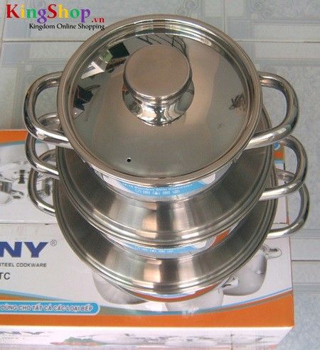Bộ nồi 3 đáy cao cấp Rainy RN-06TTC - Dùng được các loại bếp - Hàng chính hãng