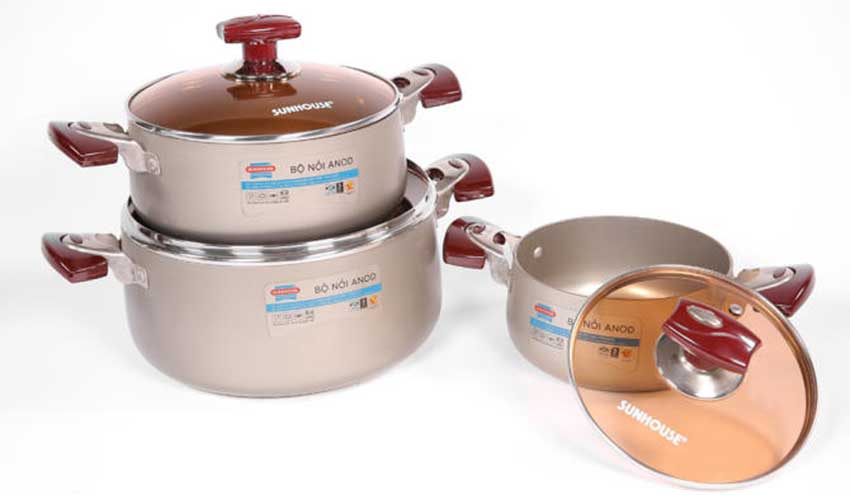 Bộ nồi Anod Sunhouse SH9931 - Hàng chính hãng