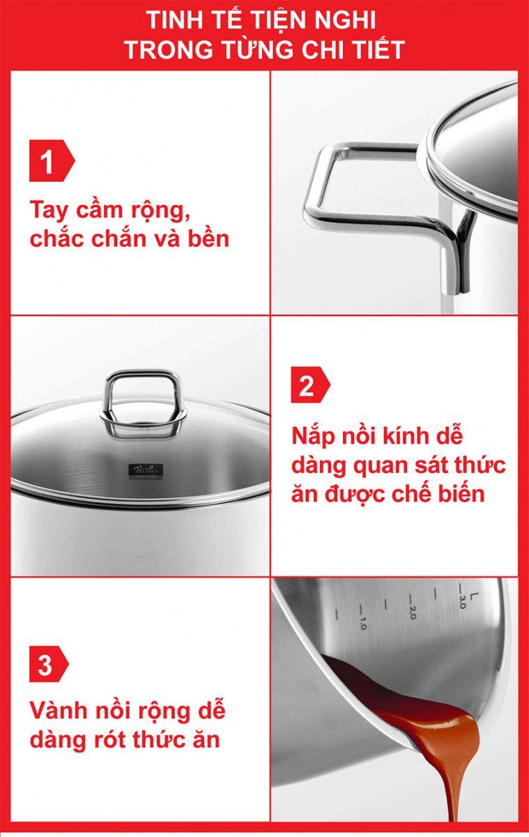 Bộ nồi Fissler MUNCHEN-3-MÓN - Hàng chính hãng