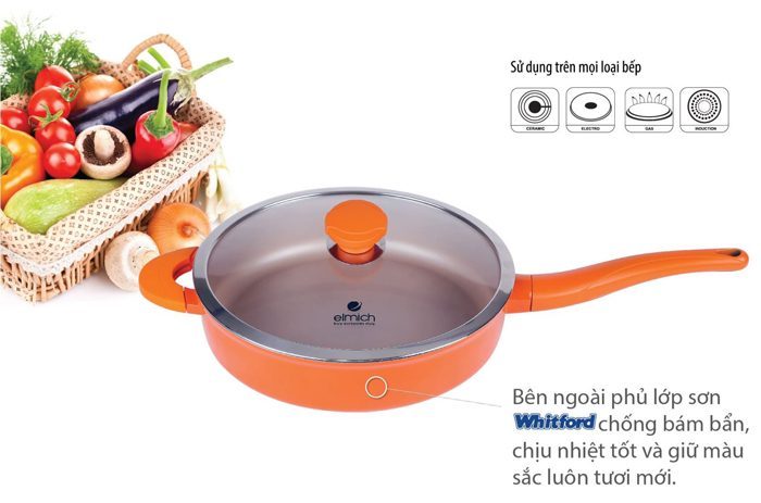 Bộ nồi chảo Elmich Vitaplus Fiore - Hàng chính hãng