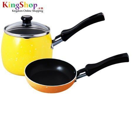 Bộ nồi chảo chống dính Supor Bobo T0305 - Hộp kim nhôm - Hàng chính hãng