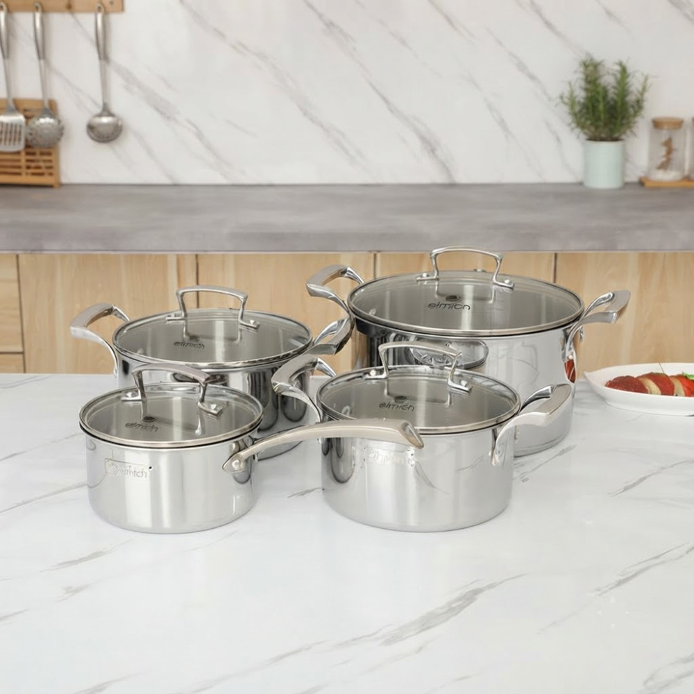 Bộ nồi inox 3 lớp liền khối Elmich Premium EL3100 - Hàng chính hãng