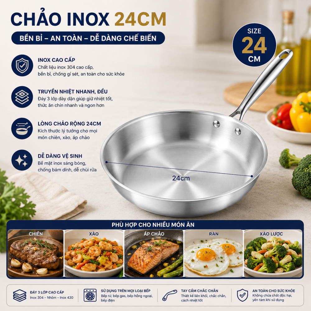 Bộ nồi 4 chiếc inox liền khối Elmich Tri- Max (EL2476) - Hàng chính hãng