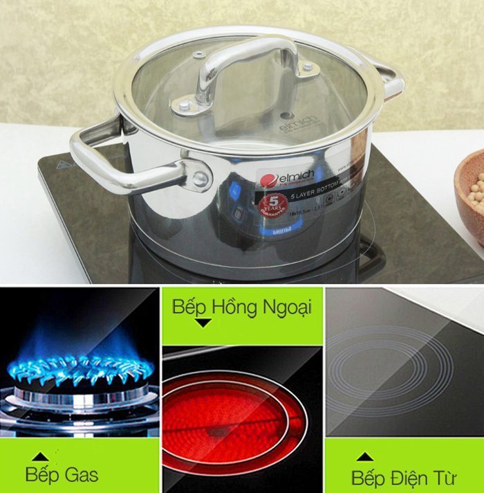 Bộ nồi inox 5 đáy Elmich 2353670 - Hàng chính hãng