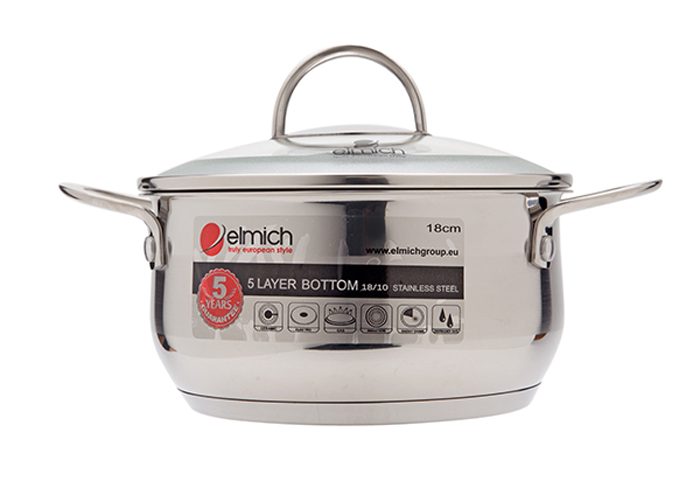 Bộ nồi inox 5 đáy Elmich Celestine 3 chiếc 20 - 24 - 28 - Hàng chính hãng
