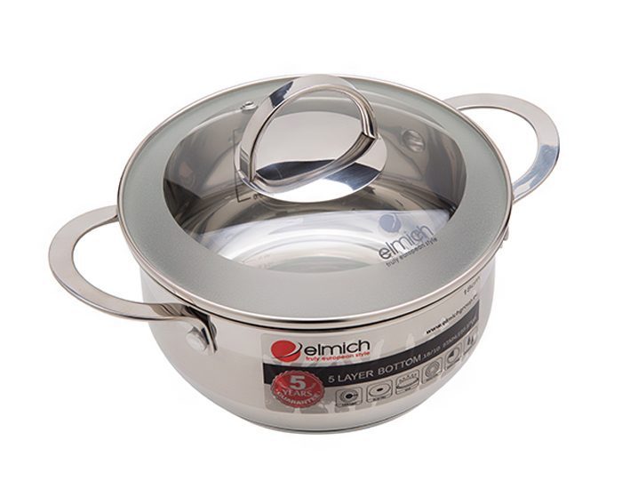 Bộ nồi inox 5 đáy Elmich Celestine 3 chiếc 20 - 24 - 28 - Hàng chính hãng