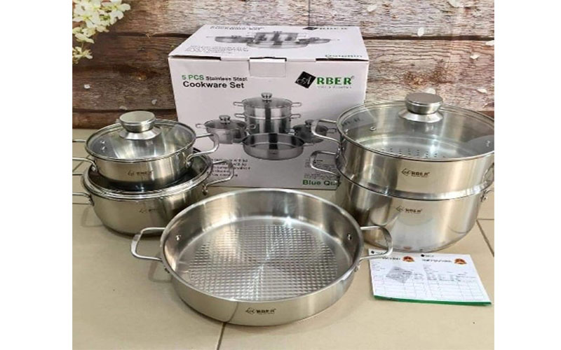 Bộ nồi inox 5 món Arber Blue Quartz - Hàng chính hãng