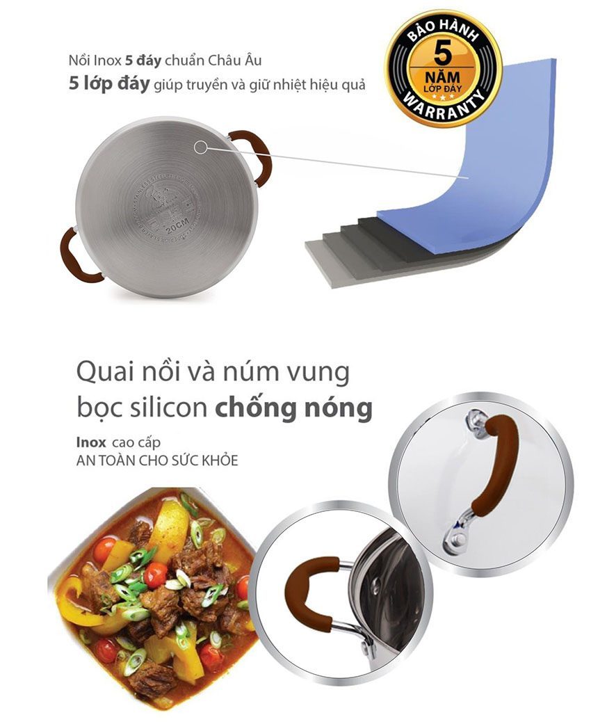 Bộ nồi inox Smartcook Elmich SM3331 - Hàng chính hãng