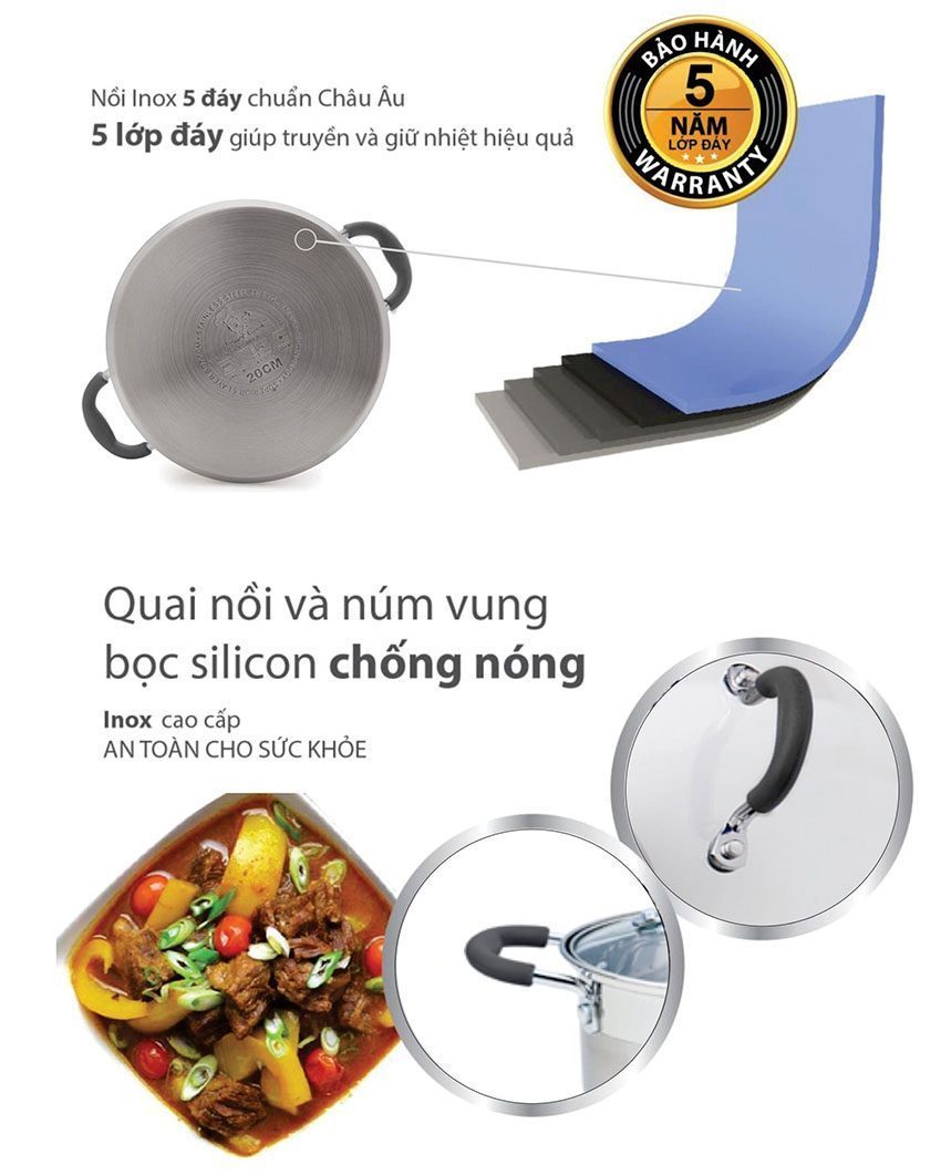 Bộ nồi inox Smartcook Elmich SM3332 - Hàng chính hãng