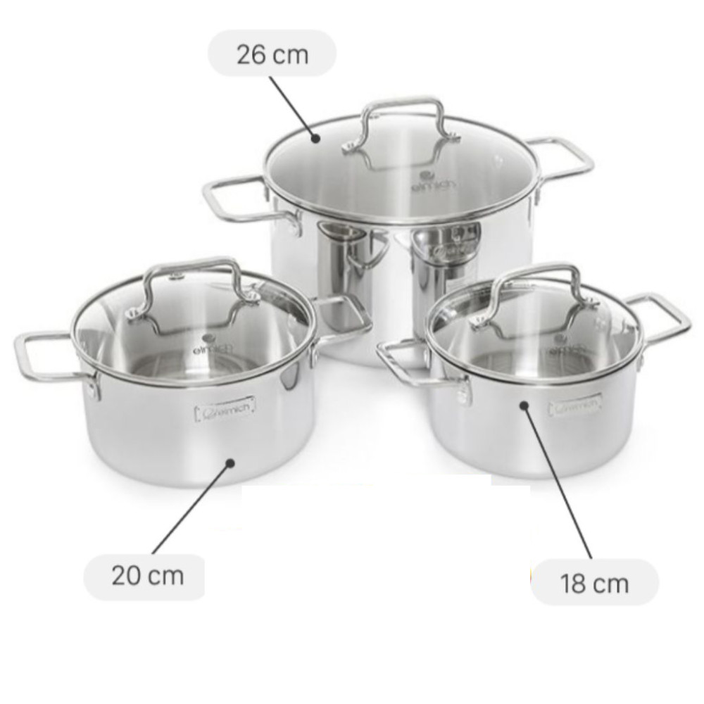 Bộ nồi inox liền khối Elmich EL2488IN02 - Hàng chính hãng