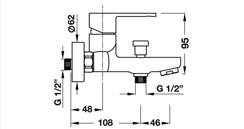 Bộ trộn bồn tắm có xả bồn Hafele InnoSquare - Hàng chính hãng