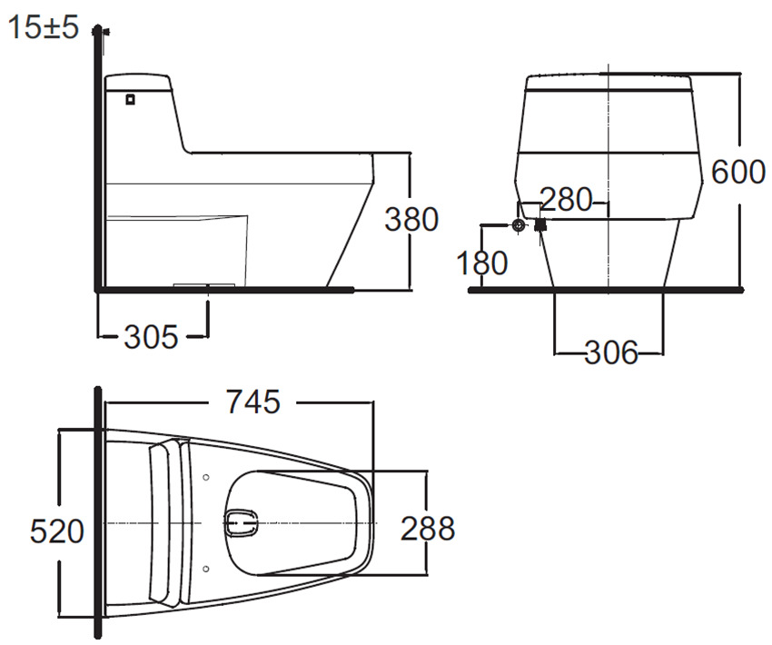 Bồn cầu một khối American Standard 2030-WT - Hàng chính hãng