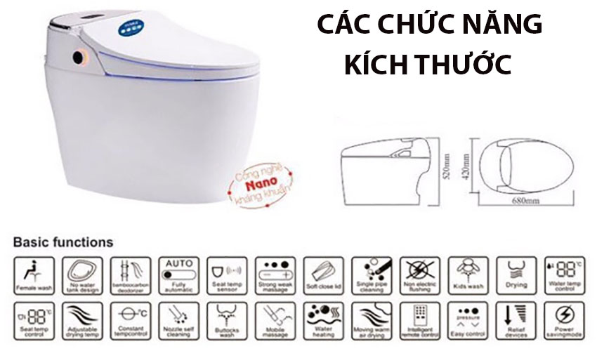 Bồn cầu thông minh Sarika SR–001 - Hàng chính hãng