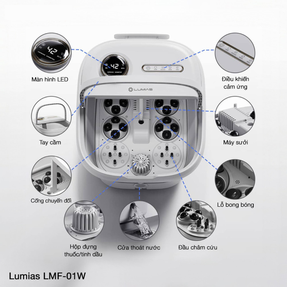Máy massage chân Lumias LMF-01W - Hàng chính hãng