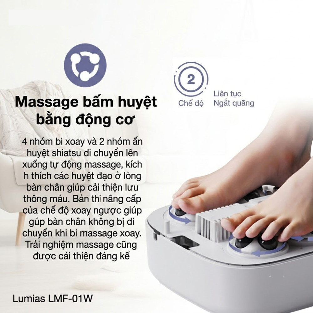 Máy massage chân Lumias LMF-01W - Hàng chính hãng