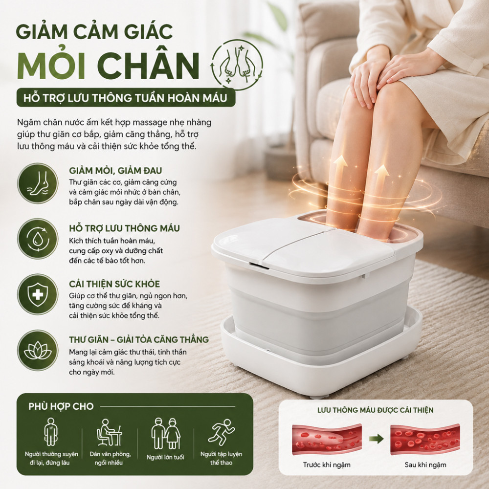 Bồn ngâm massage chân Philips PPM6502 - Hàng chính hãng