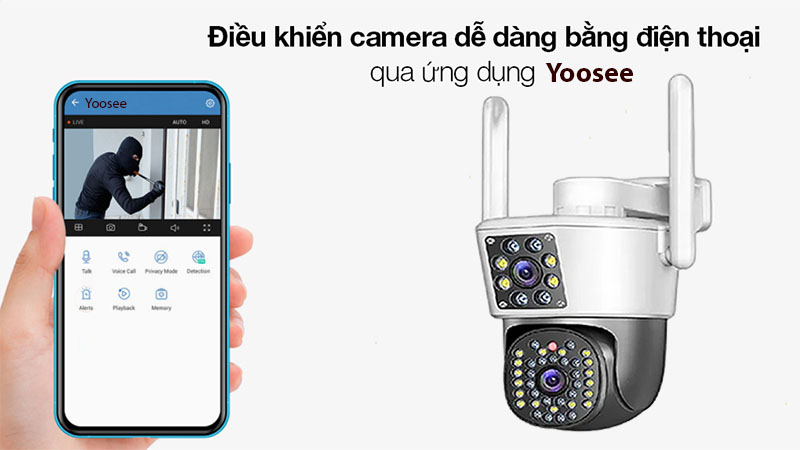 Camera IP wifi 2 mắt Yoosee GT-5254 - Hàng chính hãng