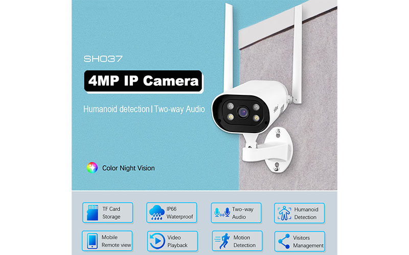 Camera wifi ngoài trời Srihome SH037 - Hàng chính hãng